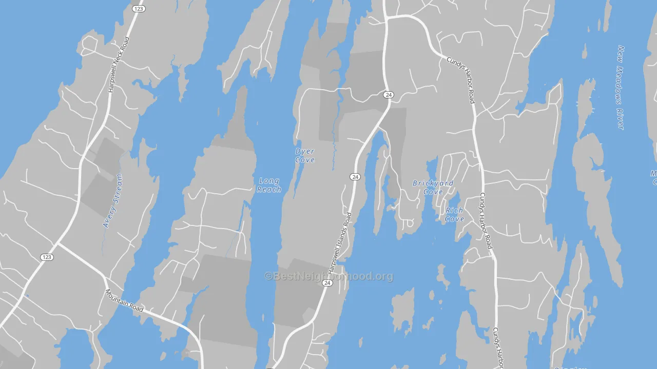 Transit Grade map of North Harpswell, ME