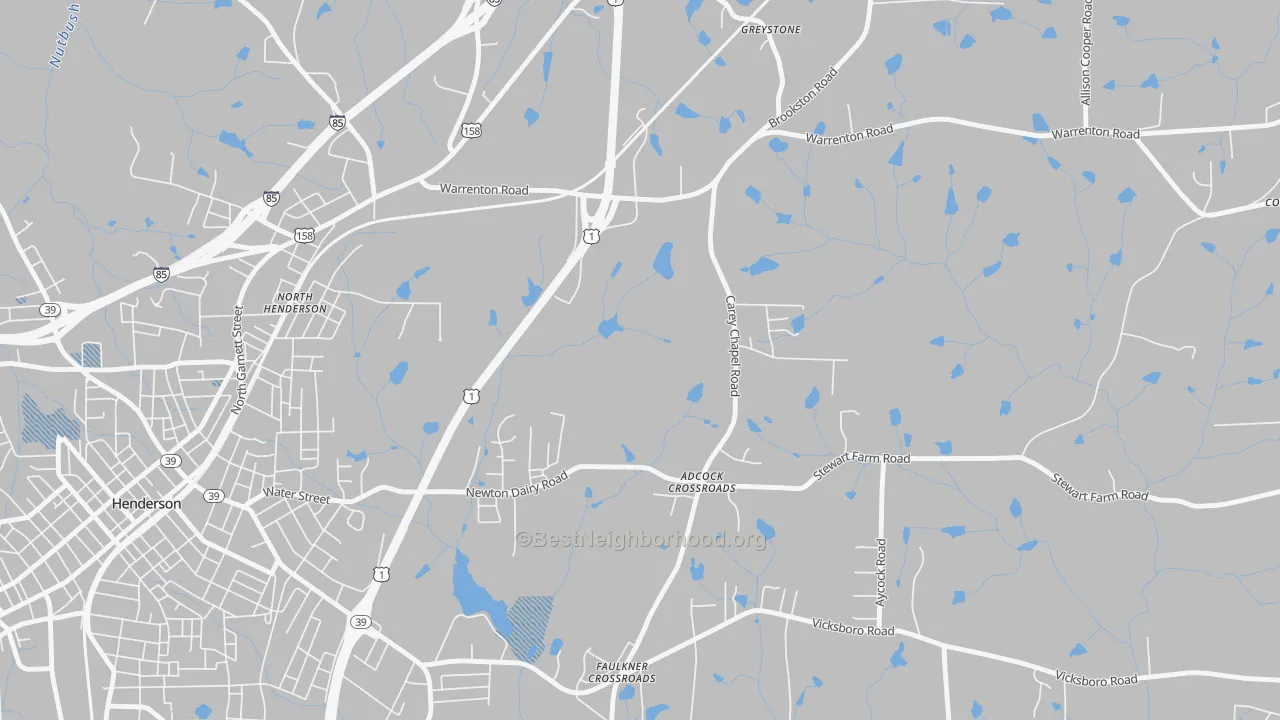 Transit Grade map of North Henderson, NC