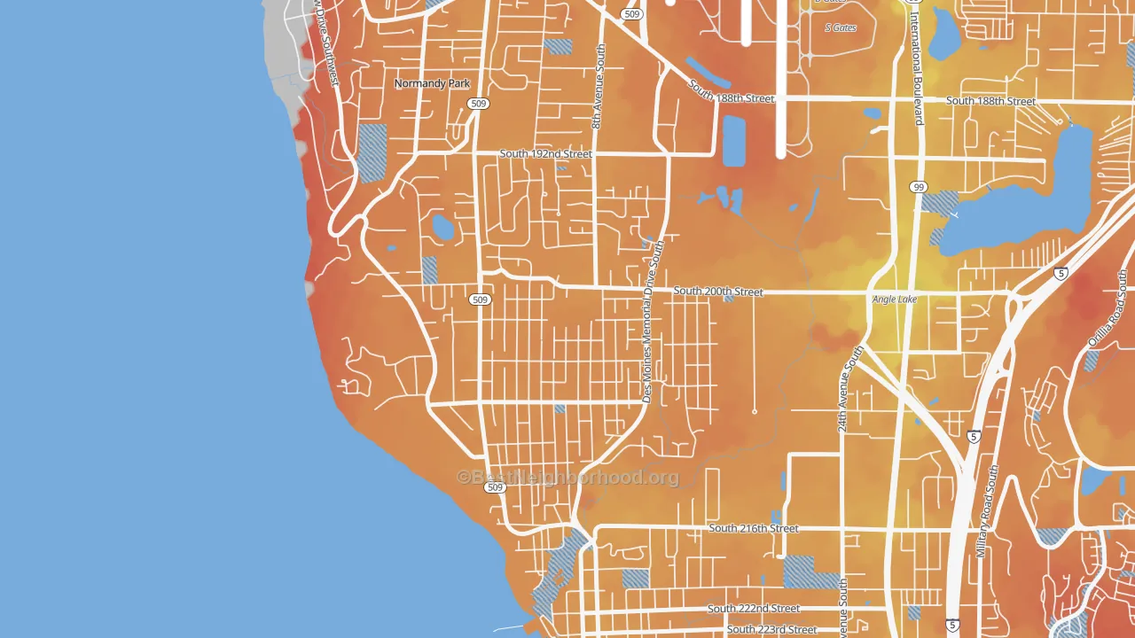 Transit Grade map of North Hill, Des Moines, WA