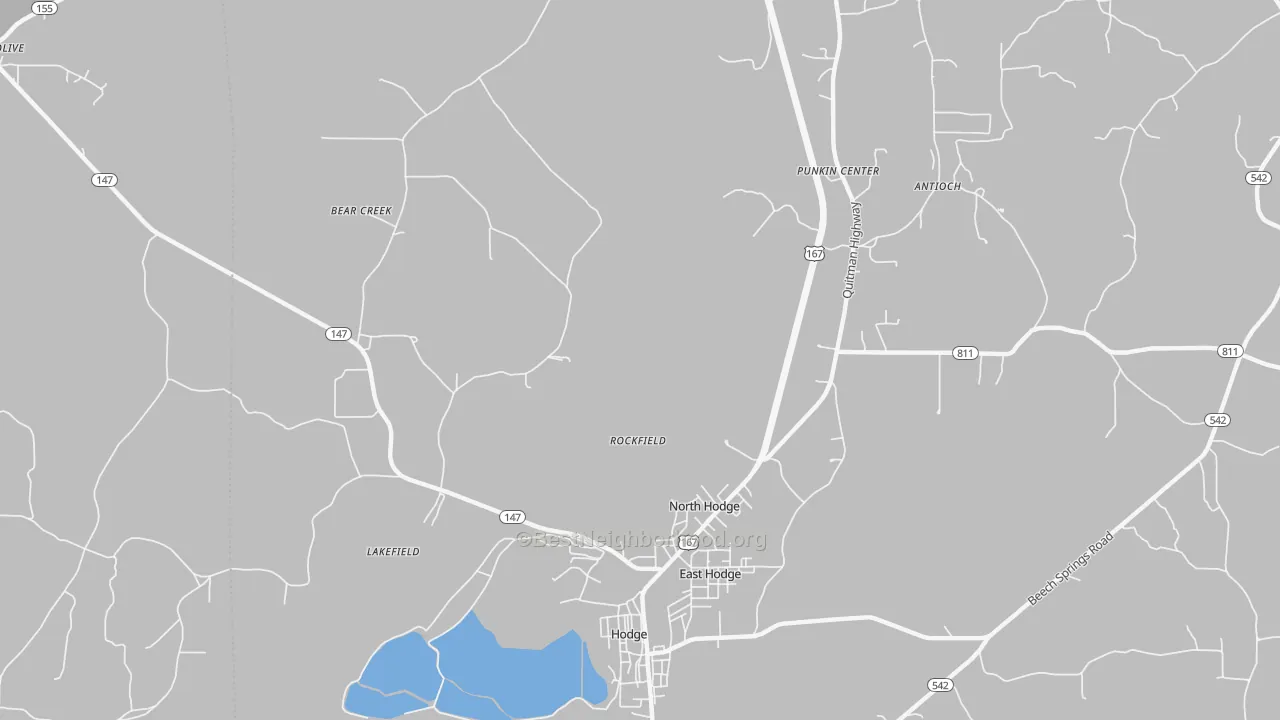 Transit Grade map of North Hodge, LA