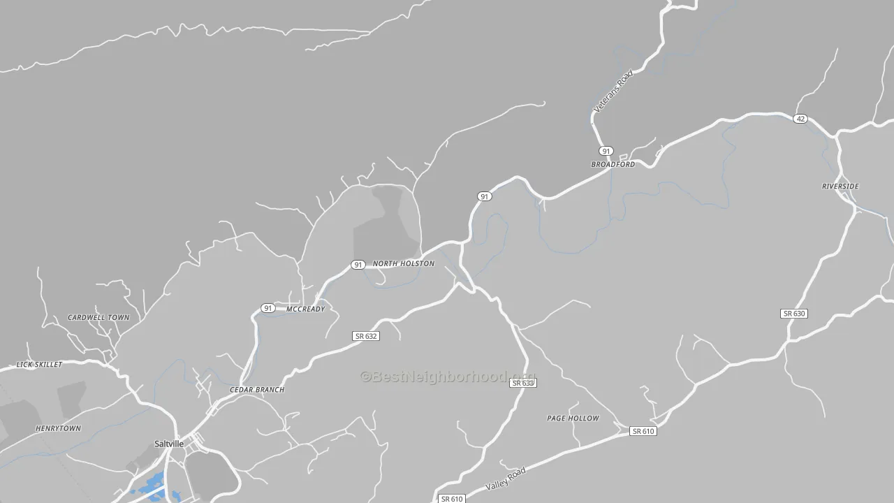 Transit Grade map of North Holston, VA