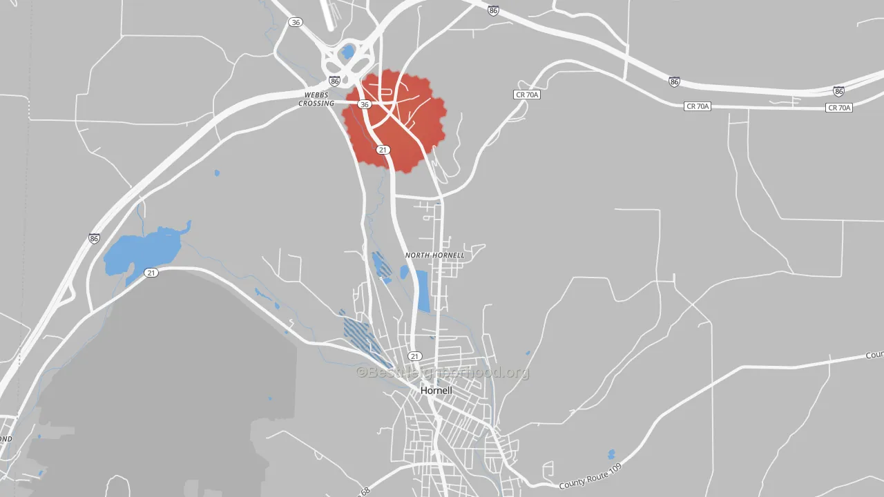 Transit Grade map of North Hornell, NY