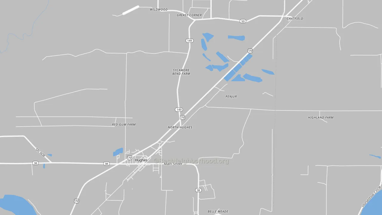 Transit Grade map of North Hughes, AR