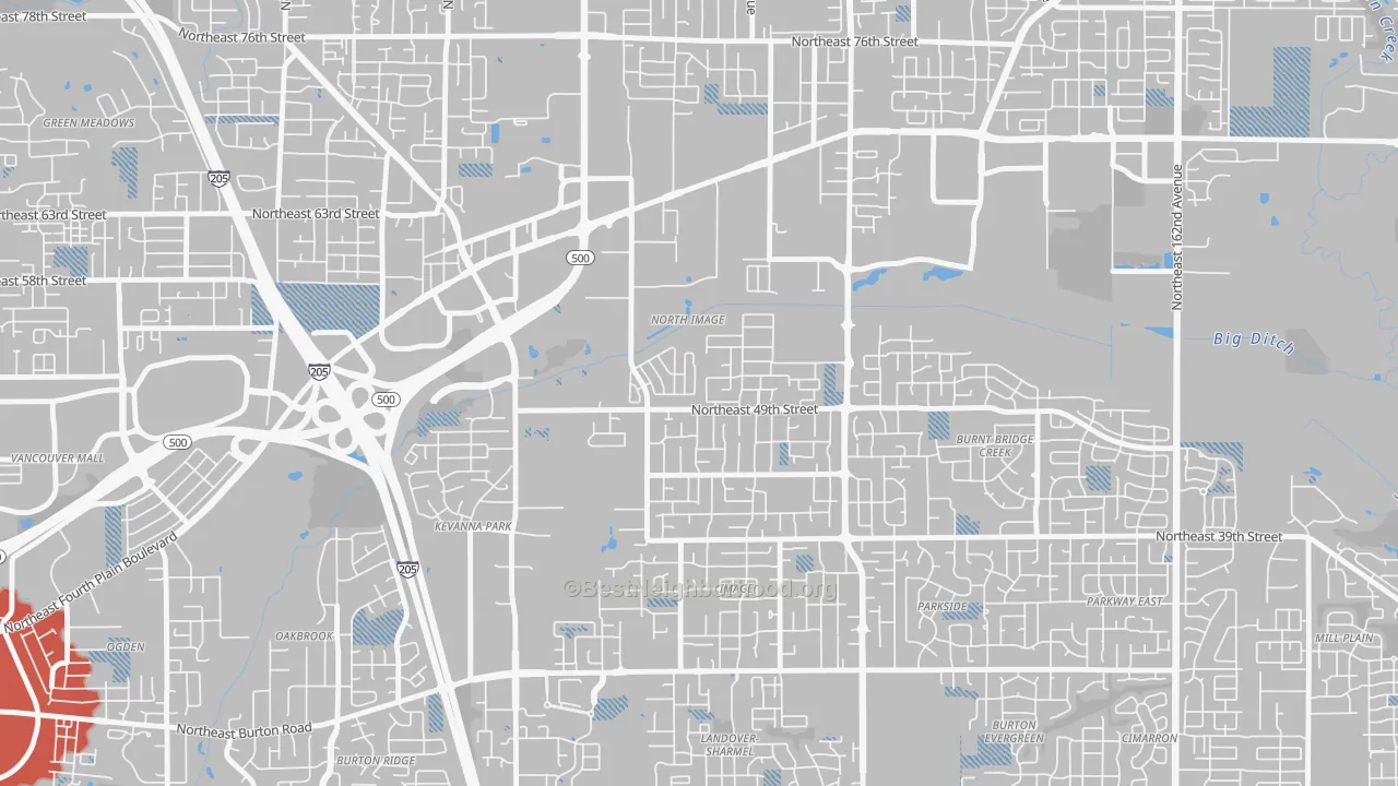Transit Grade map of North Image, Vancouver, WA