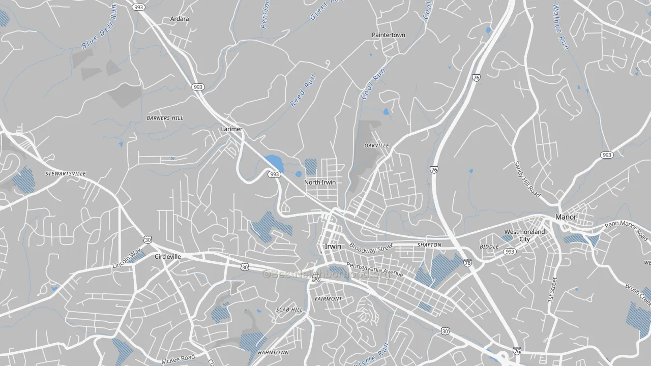 Transit Grade map of North Irwin, PA