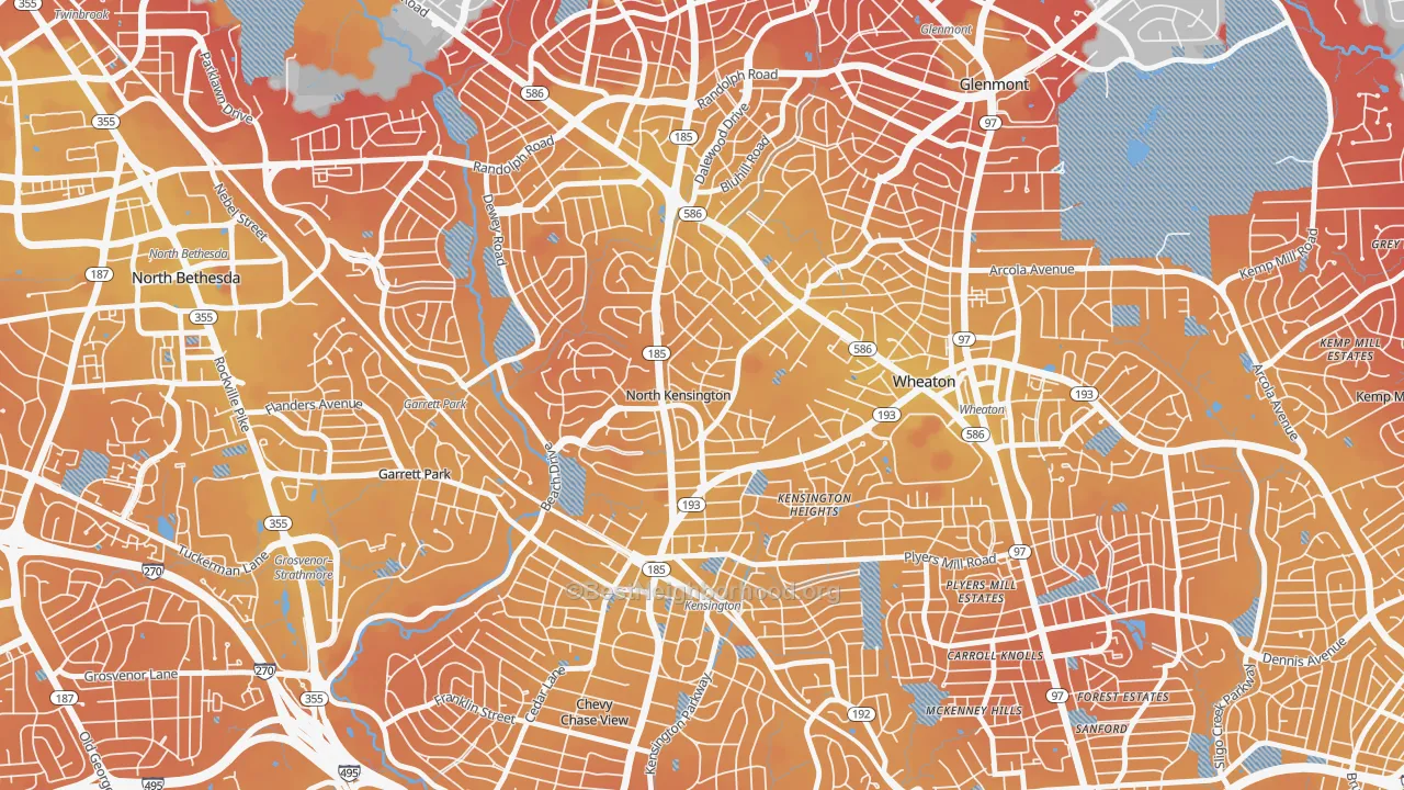 Transit Grade map of North Kensington, Kensington, MD