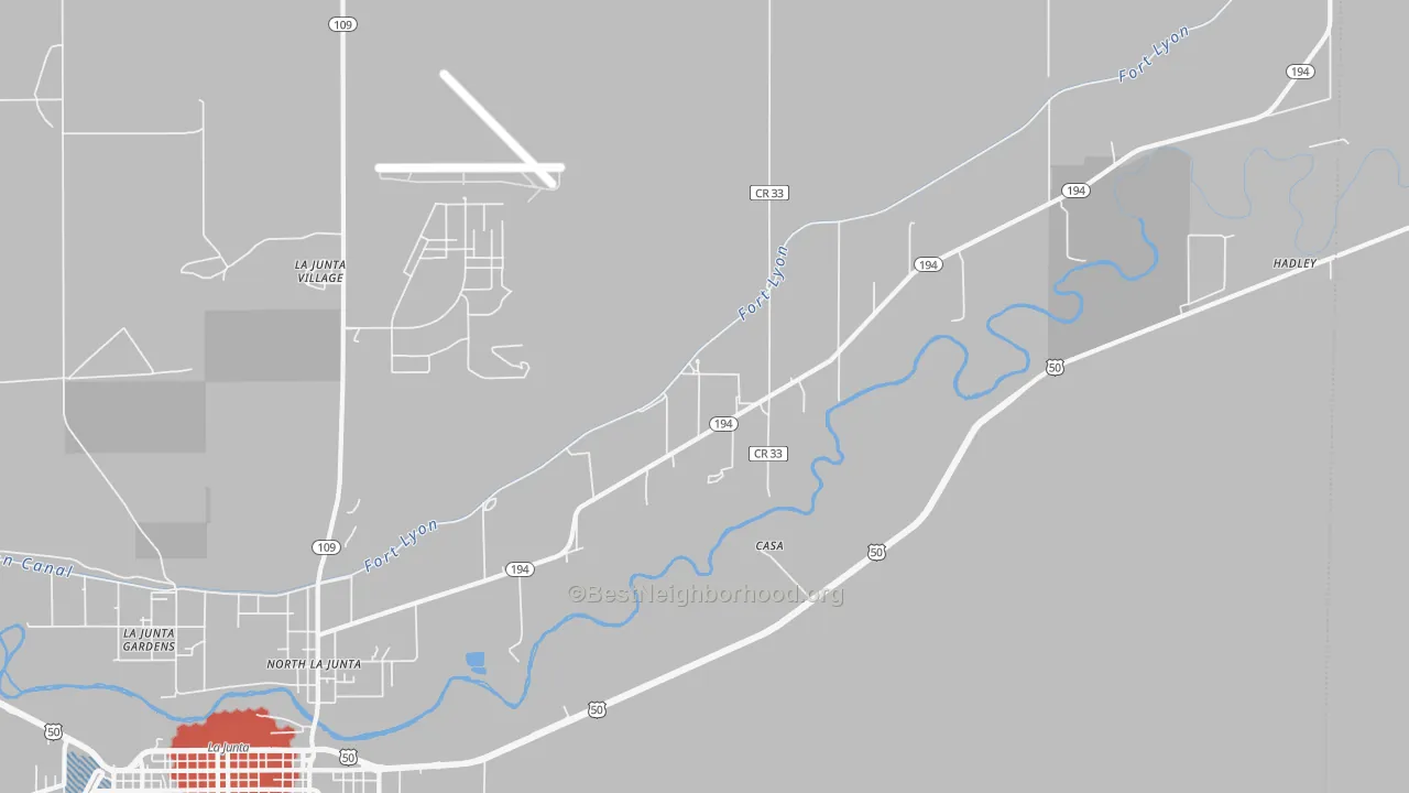 Transit Grade map of North La Junta, CO