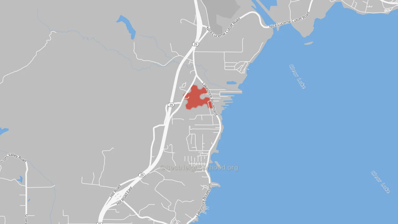 Transit Grade map of North Lakeport, CA