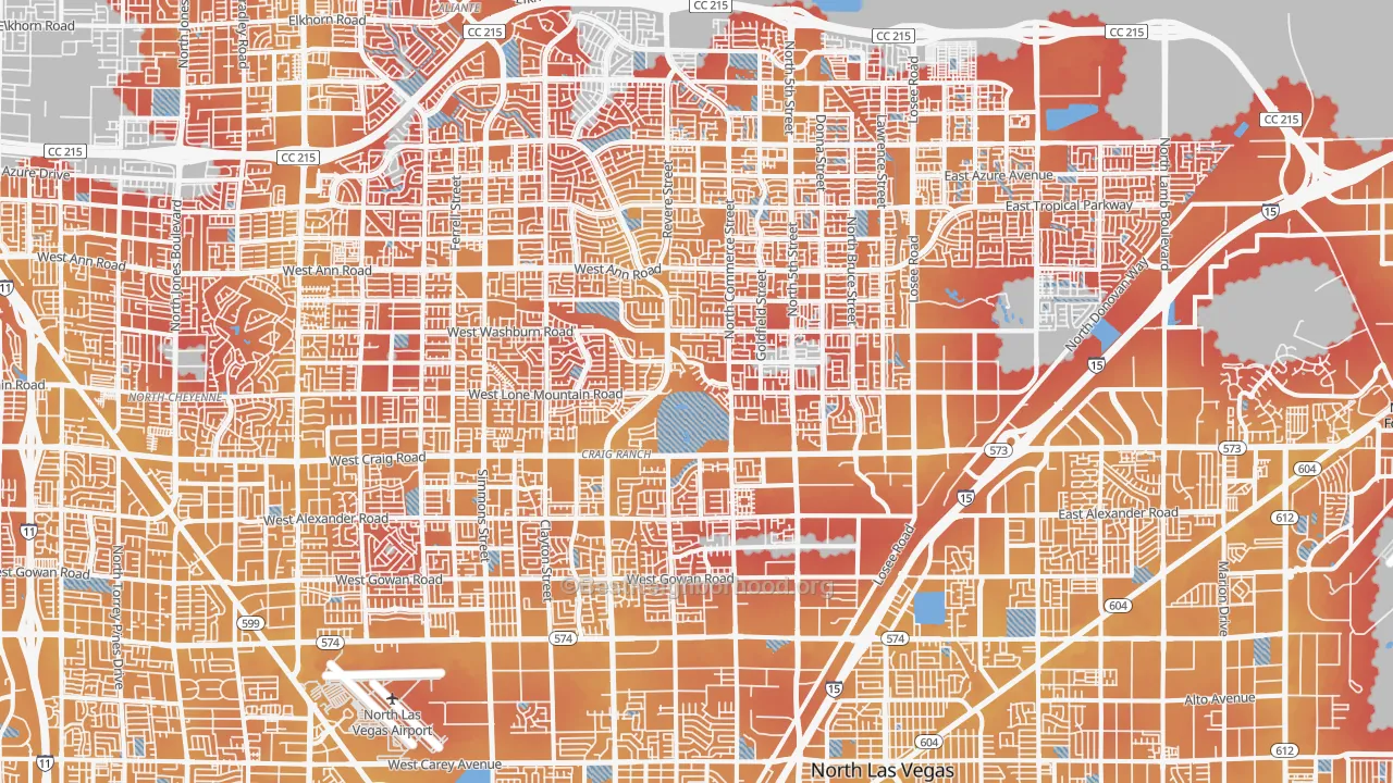 Transit Grade map of North Last Vegas, North Las Vegas, NV
