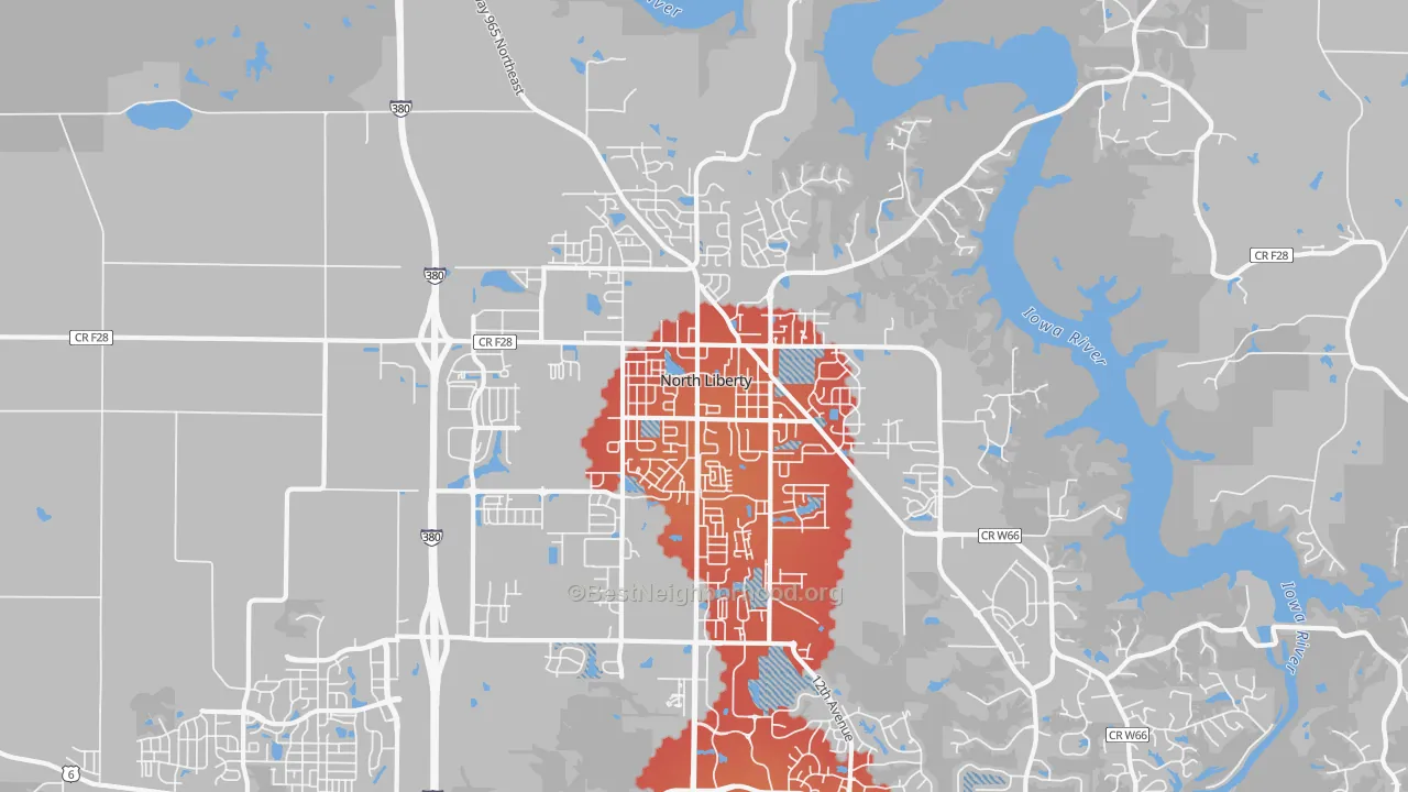 Transit Grade map of North Liberty, IA