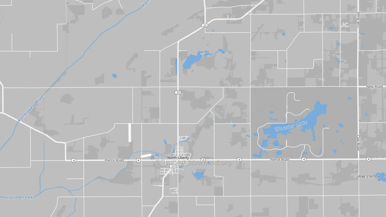 Transit Grade map of North Liberty, IN