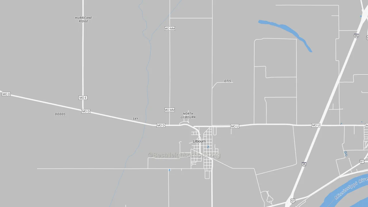 Transit Grade map of North Lilbourn, MO
