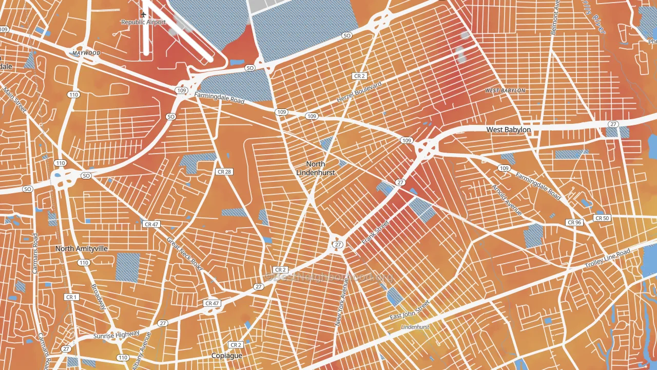 Transit Grade map of North Lindenhurst, NY