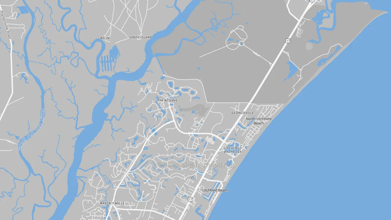 Transit Grade map of North Litchfield Beach, SC