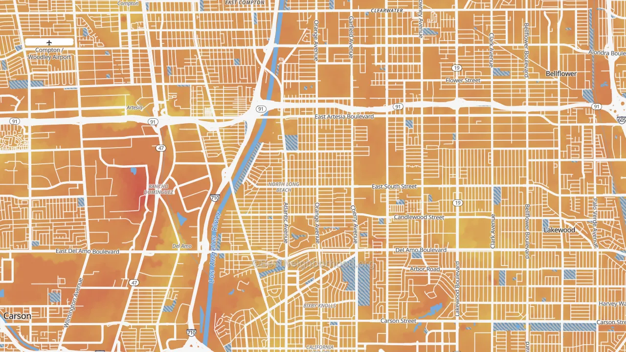 Transit Grade map of North Long Beach, Long Beach, CA