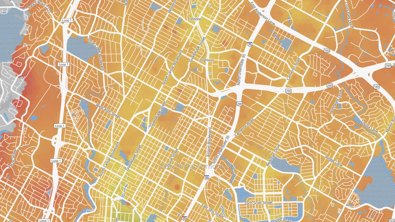 Transit Grade map of North Loop, Austin, TX