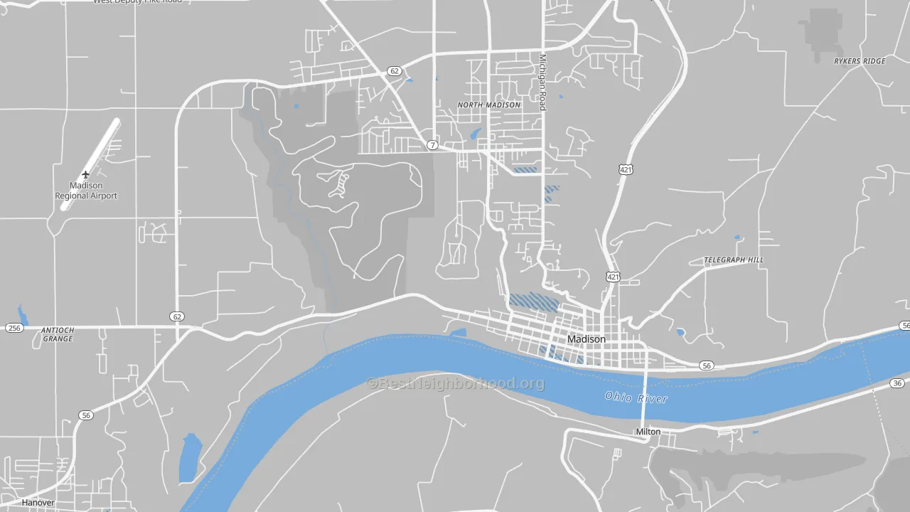 Transit Grade map of North Madison, IN