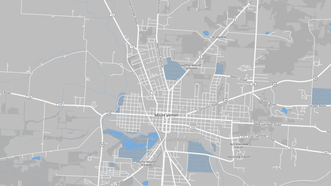 Transit Grade map of North Main Historic District, Mount Vernon, OH
