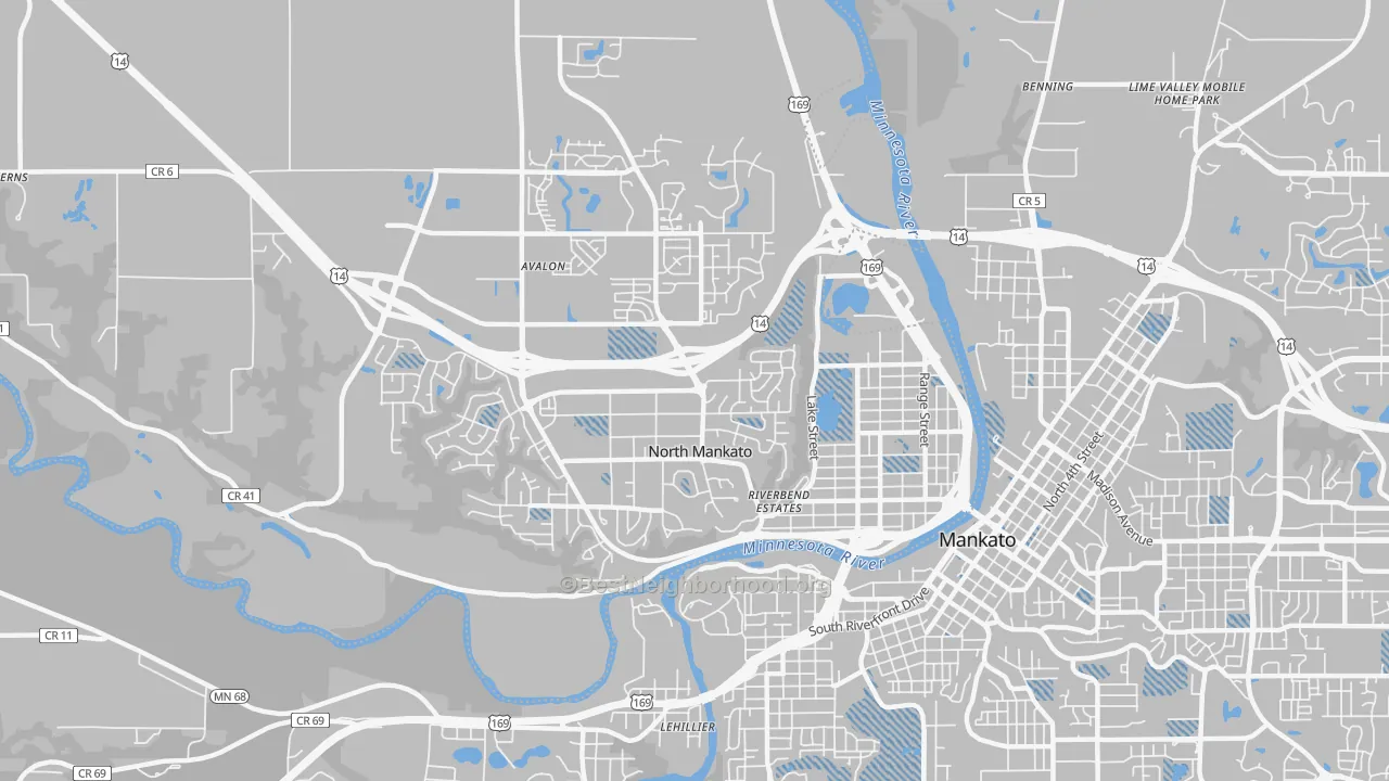 Transit Grade map of North Mankato, MN