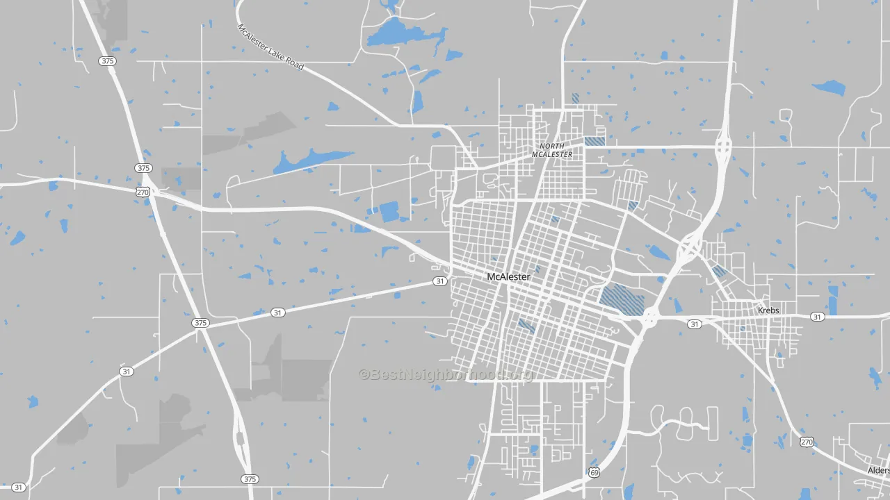 Transit Grade map of North McAlester, OK
