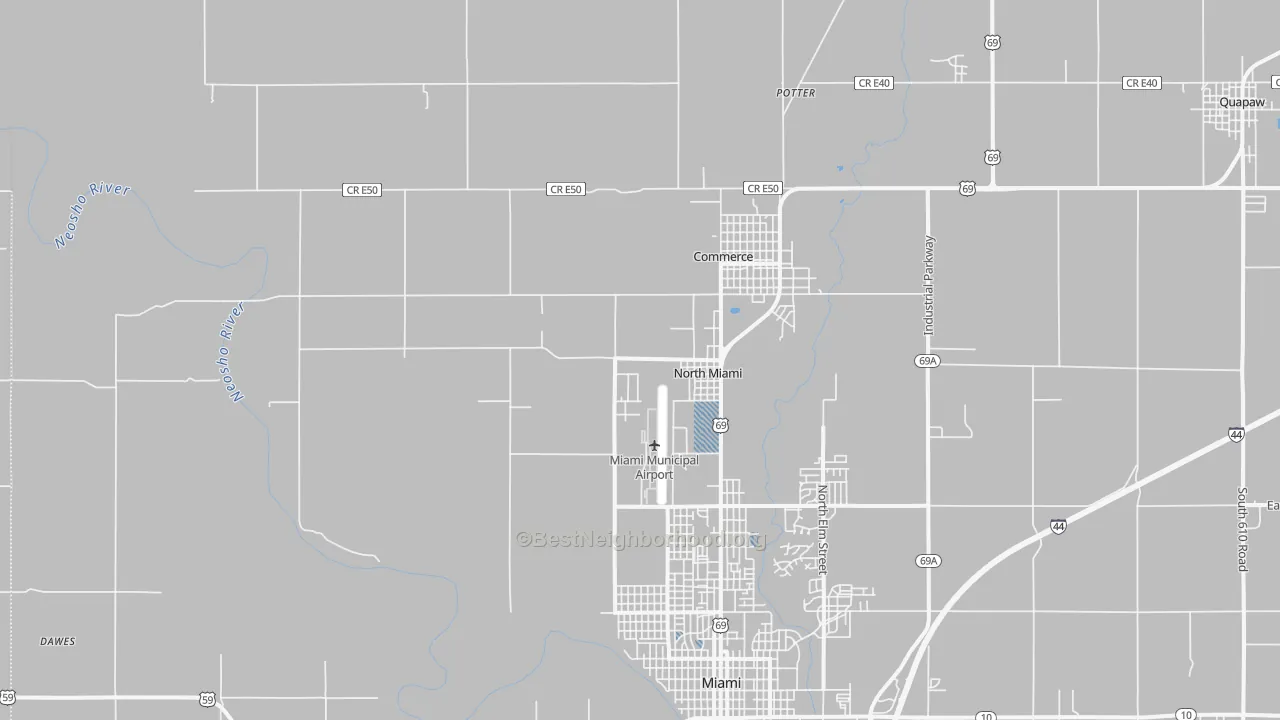 Transit Grade map of North Miami, OK