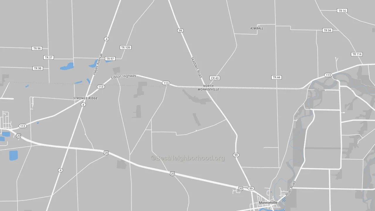 Transit Grade map of North Monroeville, OH