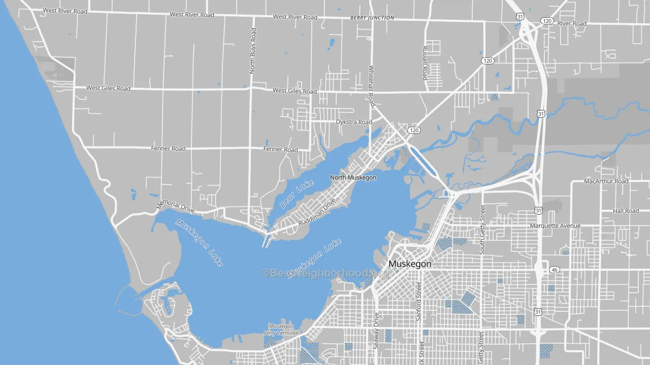 Transit Grade map of North Muskegon, MI