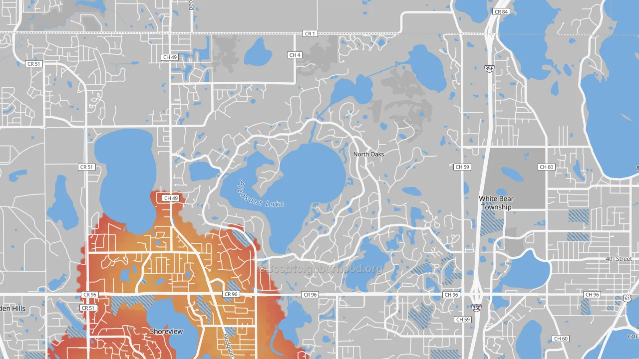 Transit Grade map of North Oaks, MN