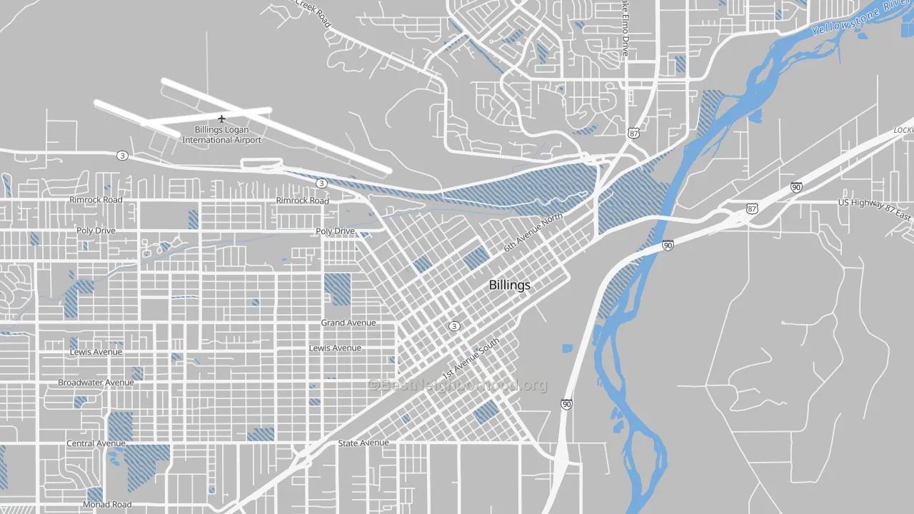 Transit Grade map of North Park, Billings, MT