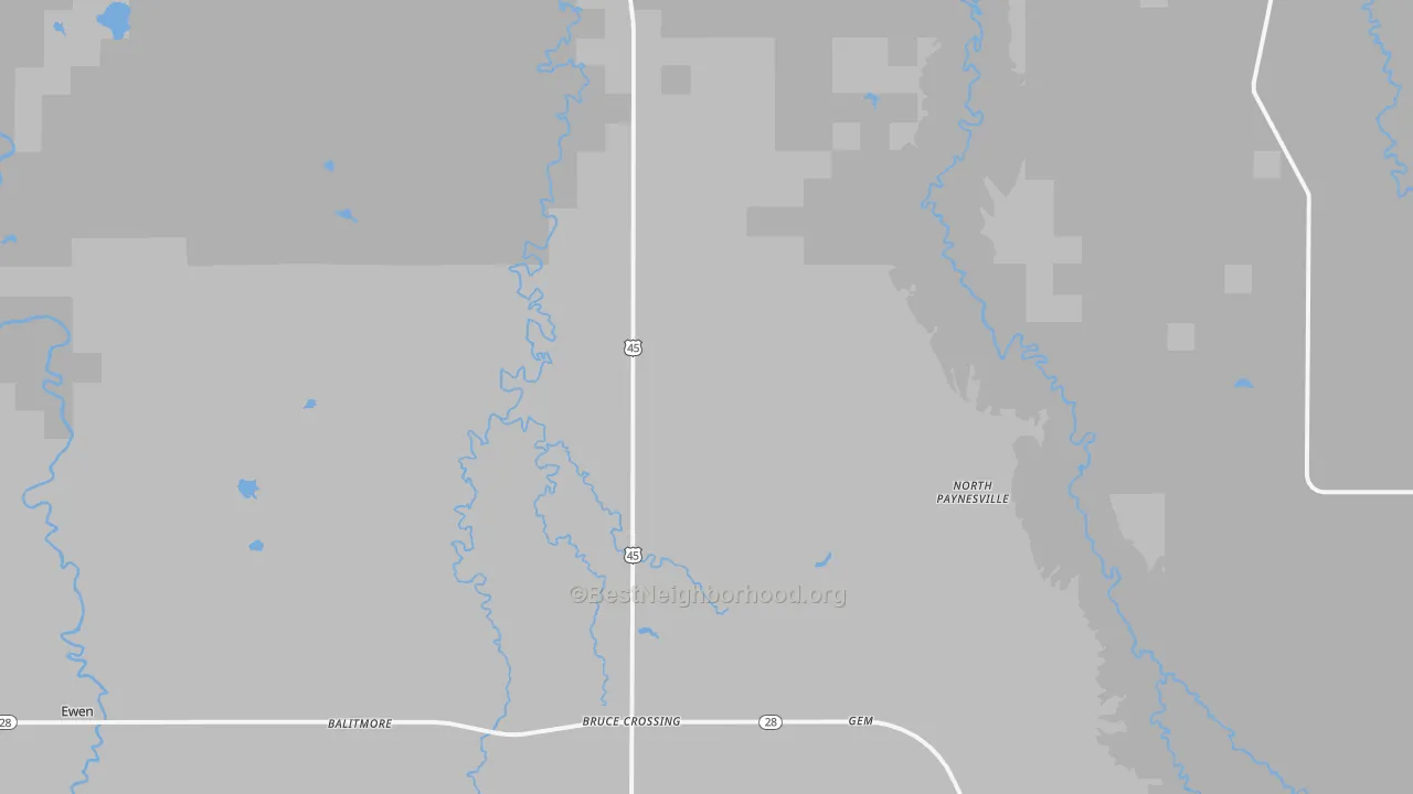 Transit Grade map of North Paynesville, MI