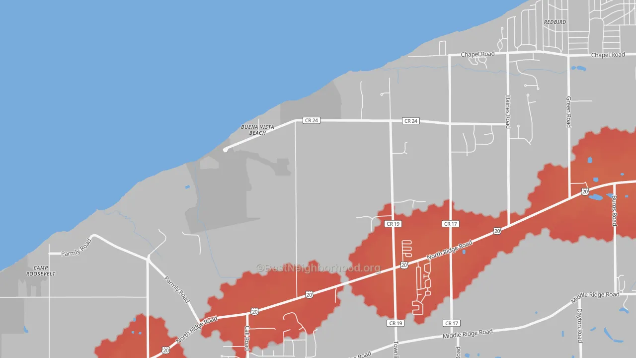 Transit Grade map of North Perry, OH