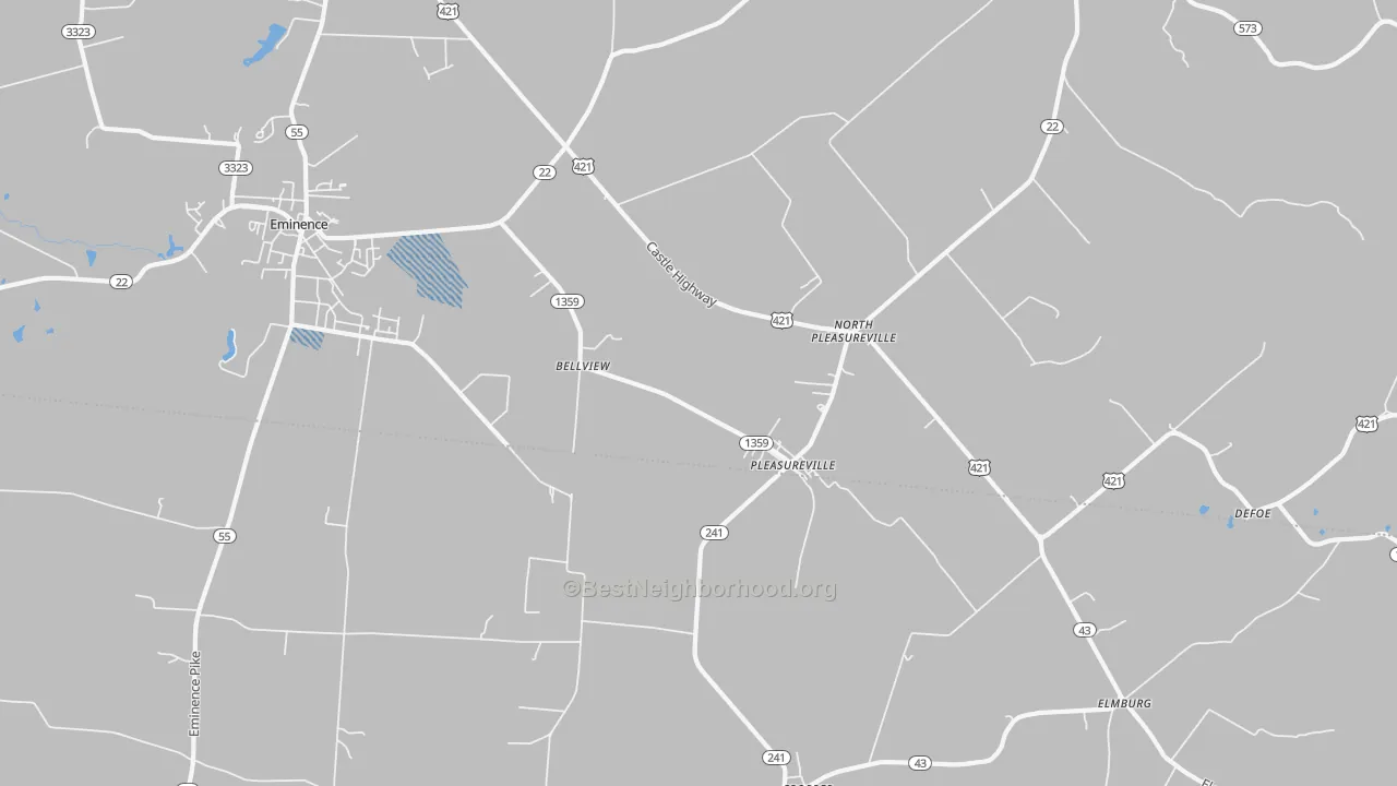 Transit Grade map of North Pleasureville, KY