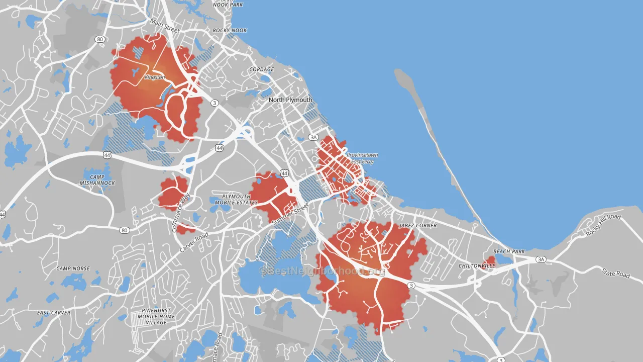 Transit Grade map of North Plymouth, Plymouth, MA