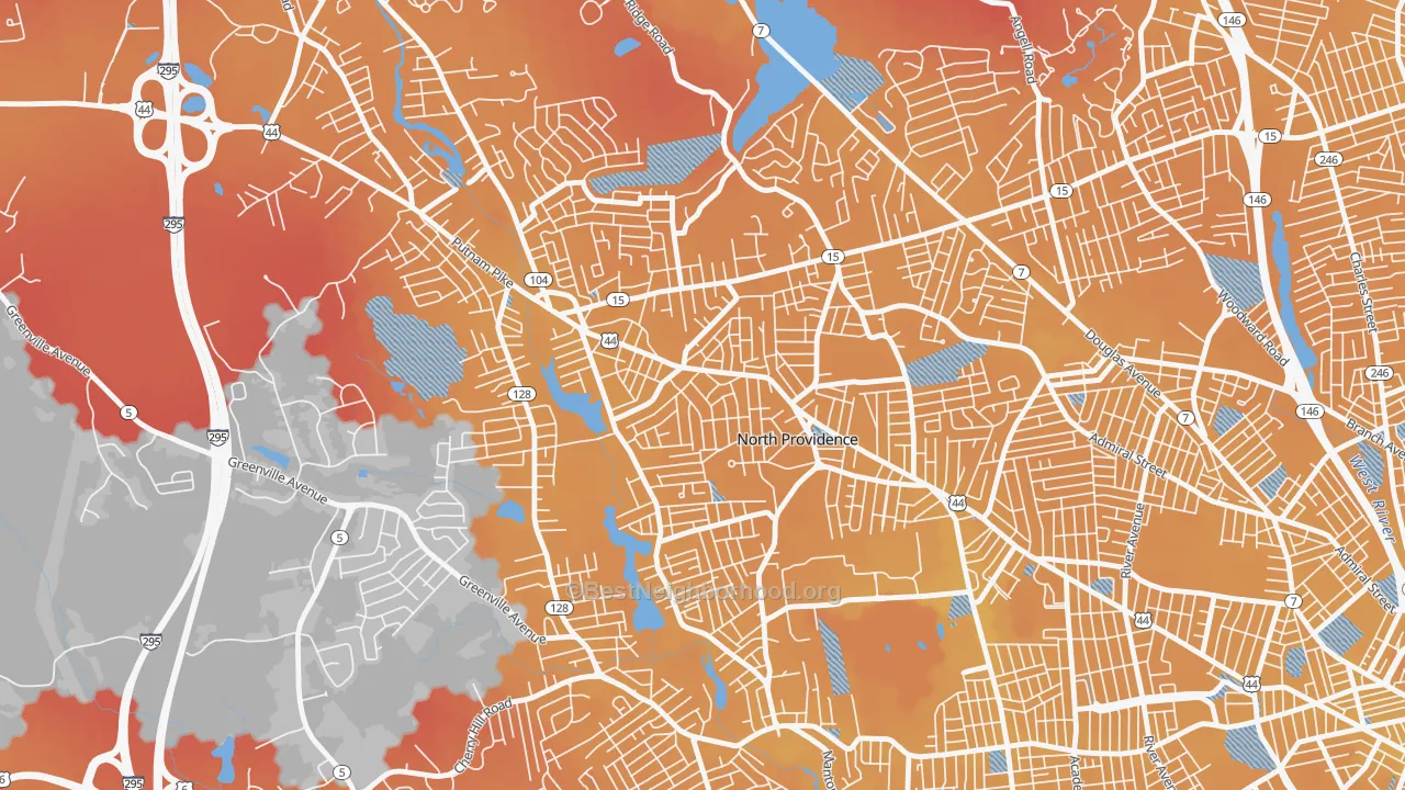 Transit Grade map of North Providence, RI