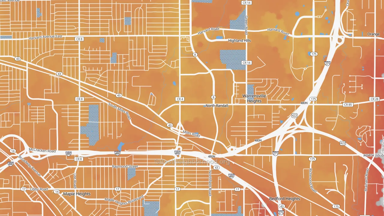 Transit Grade map of North Randall, OH