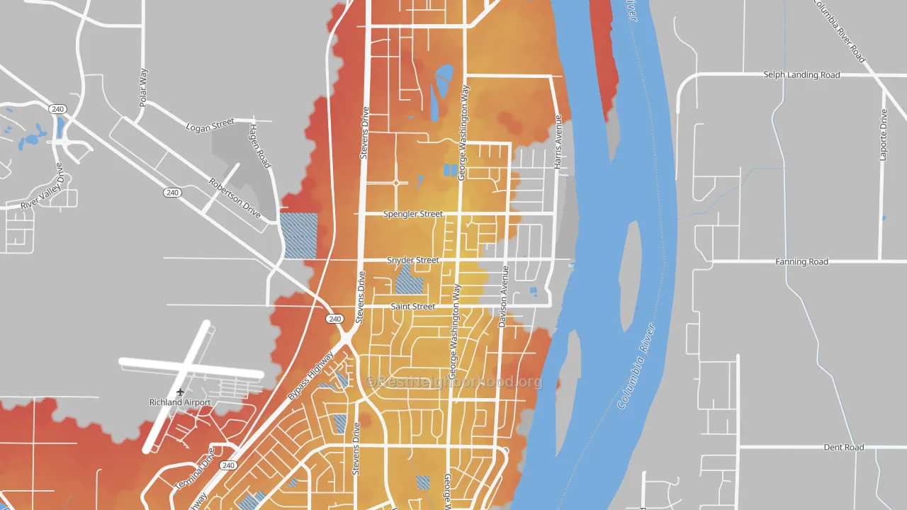 Transit Grade map of North Richland, Richland, WA