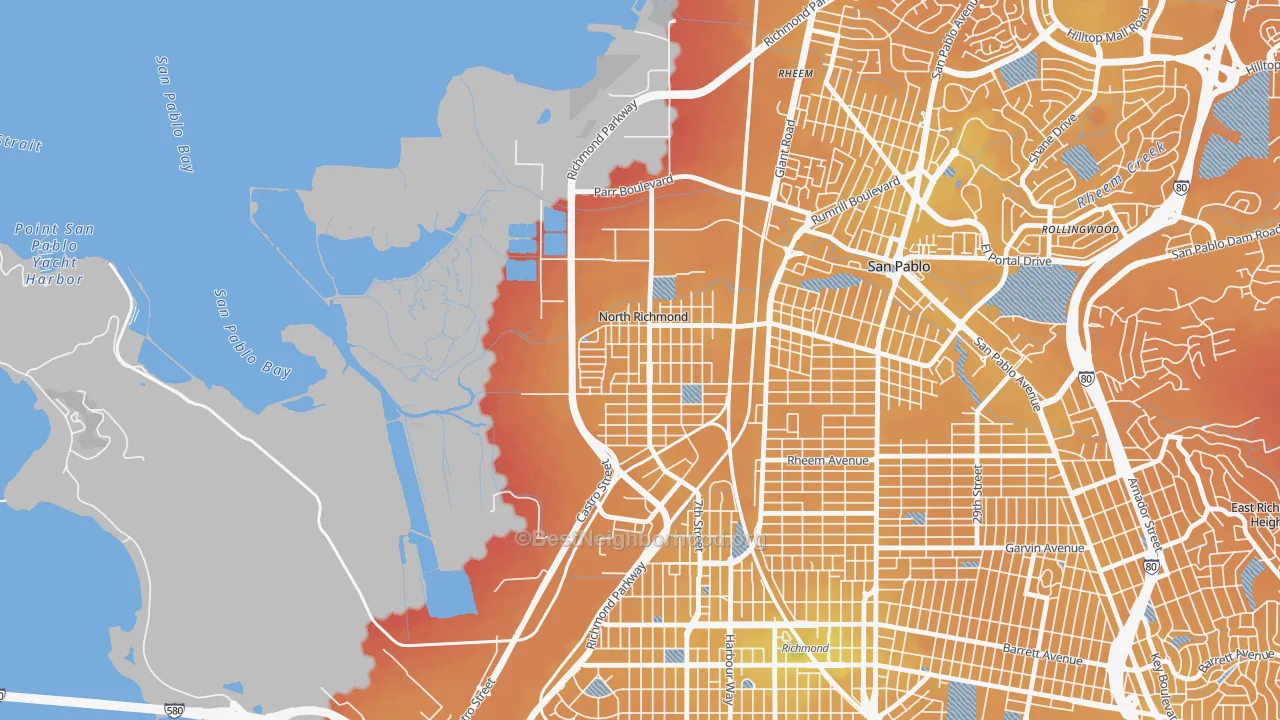 Transit Grade map of North Richmond, CA