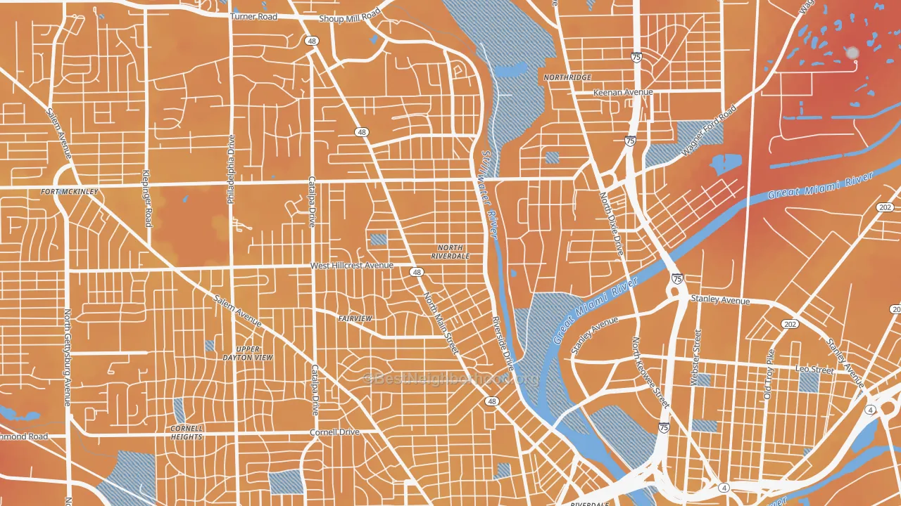 Transit Grade map of North Riverdale, Dayton, OH