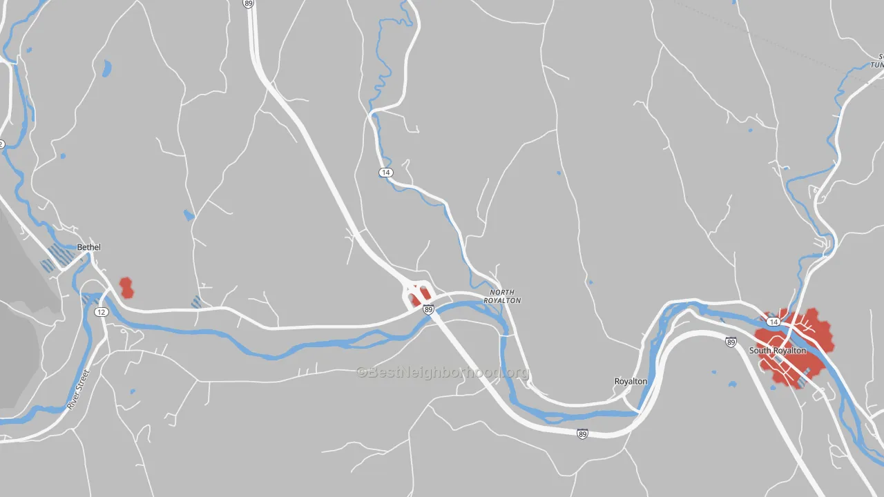 Transit Grade map of North Royalton, VT