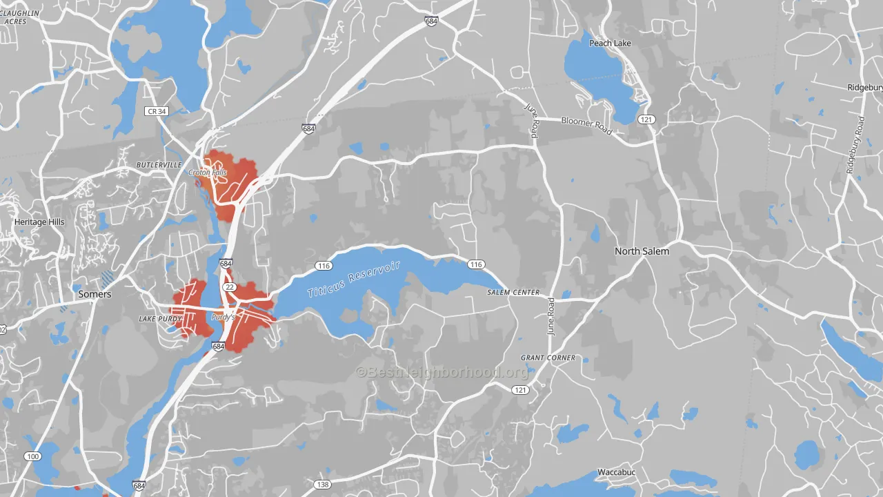 Transit Grade map of North Salem, NY