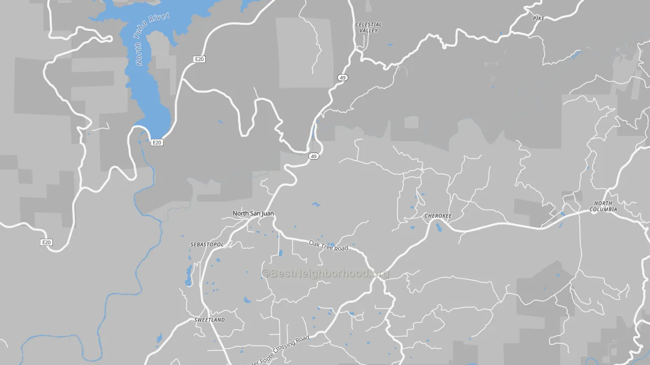 Transit Grade map of North San Juan, CA
