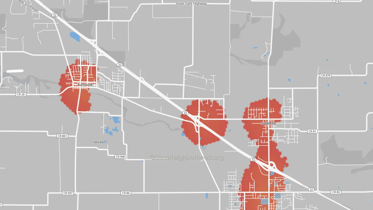 Transit Grade map of North Santiam, OR