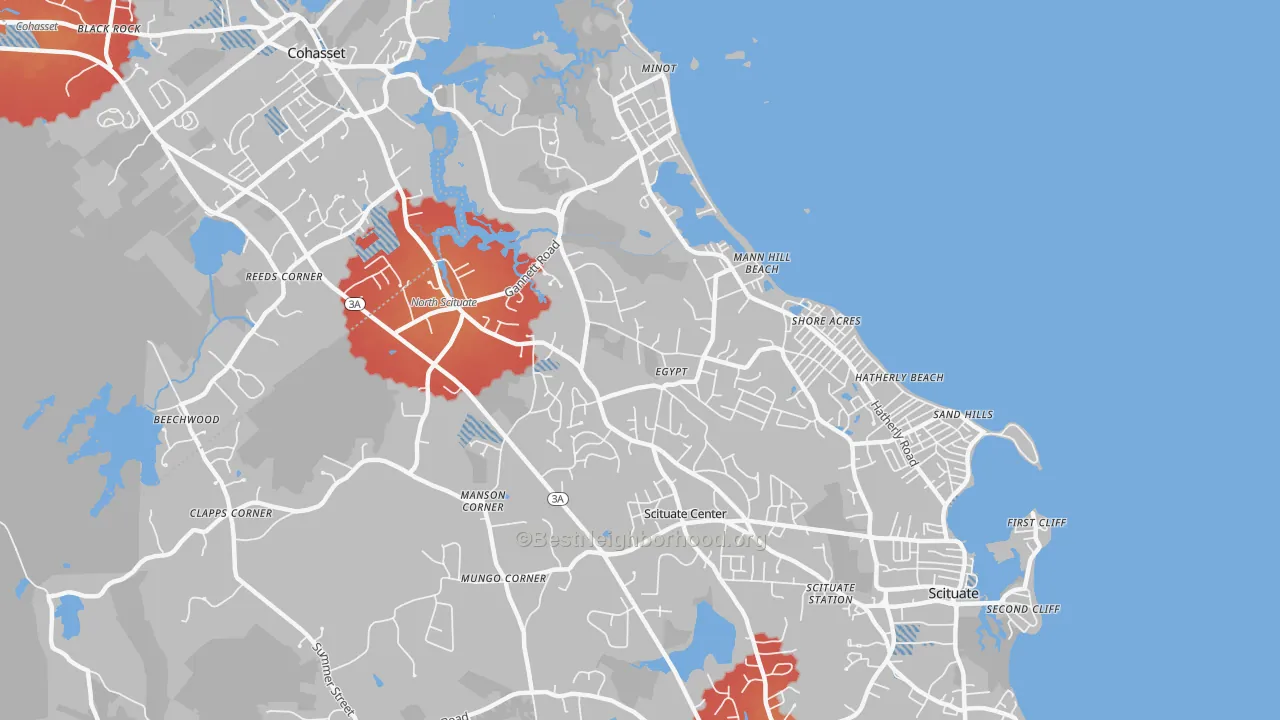 Transit Grade map of North Scituate, MA