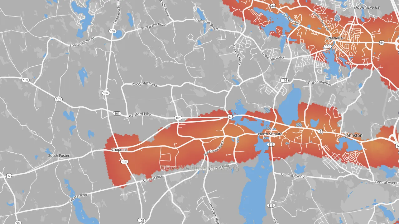 Transit Grade map of North Scituate, RI