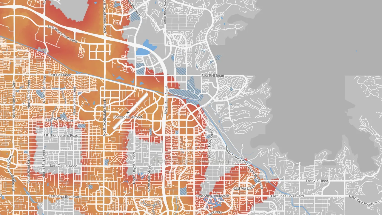 Transit Grade map of North Scottsdale, Scottsdale, AZ