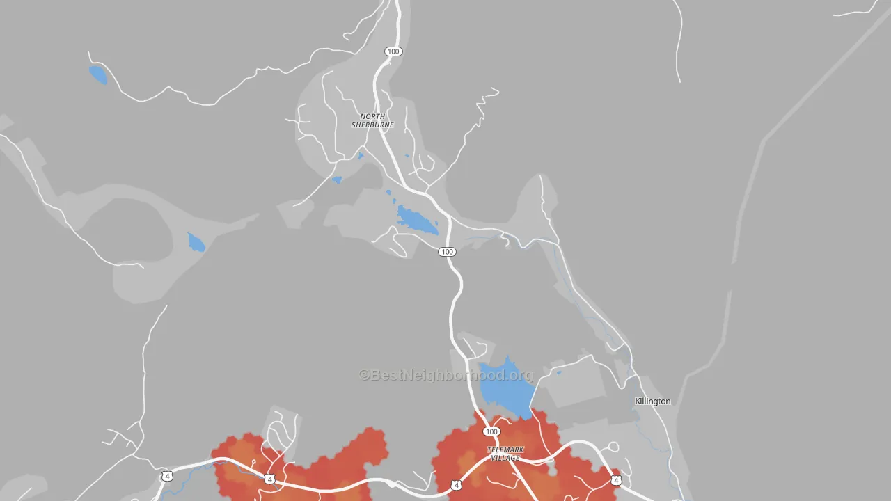 Transit Grade map of North Sherburne, VT