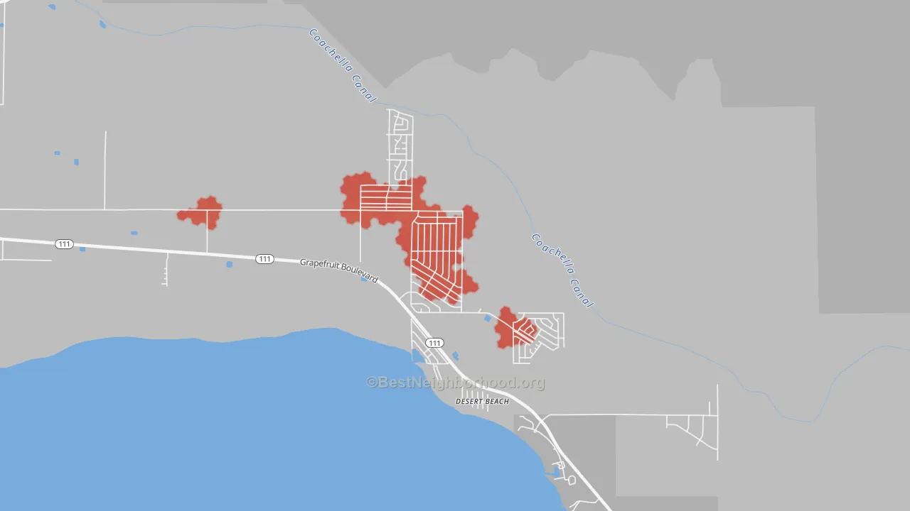 Transit Grade map of North Shore, CA