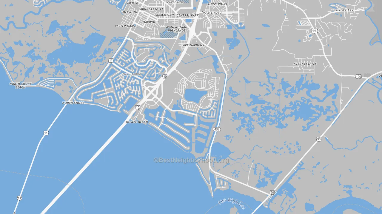 Transit Grade map of North Shore, LA