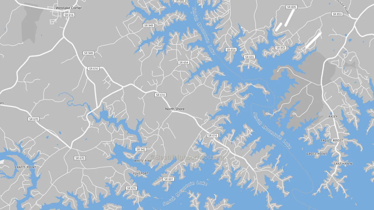 Transit Grade map of North Shore, VA