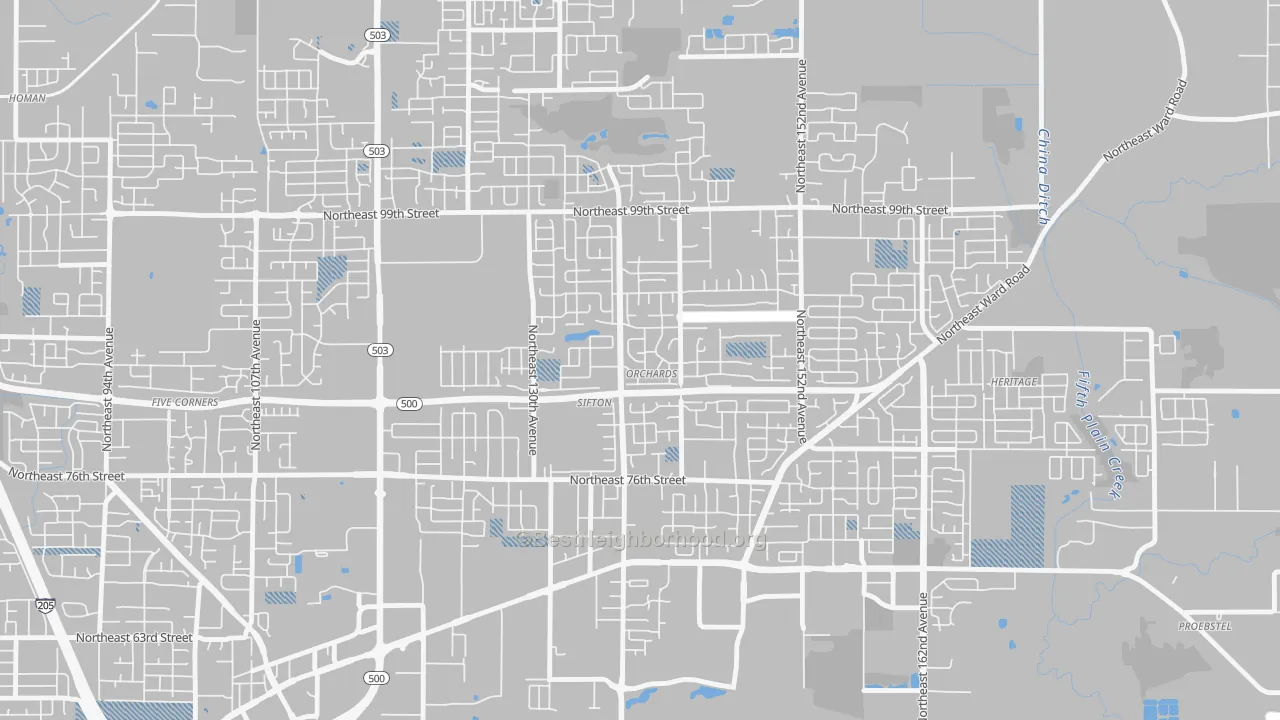 Transit Grade map of North Sifton-Orchards Area, Orchards, WA